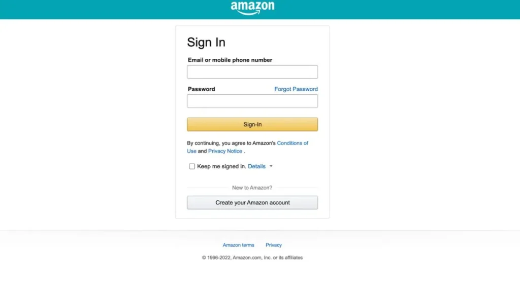 Log in to Your Amazon Account