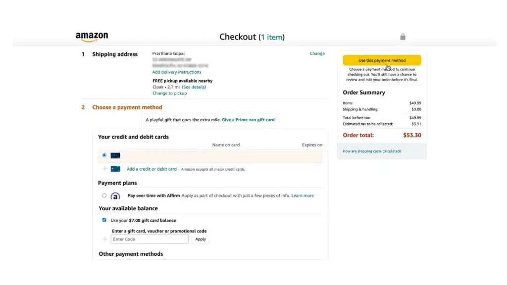 Select "Your Payments"